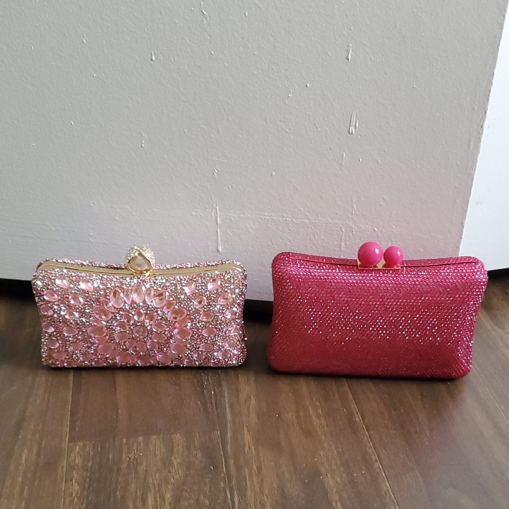Elegant Pink and Gold Clutch Set - Picture 2 of 6